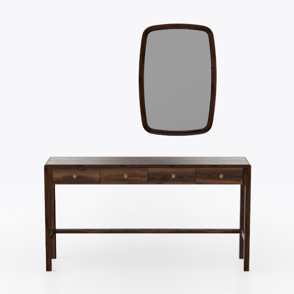 Generico Scrivania per Computer in Legno massello di Rovere - Tavolo da Studio Compatto per Ufficio Domestico, Piccoli Appartamenti, cassettiera Multifunzionale e Tavolo da tè (1000 mm x 500 mm x 750