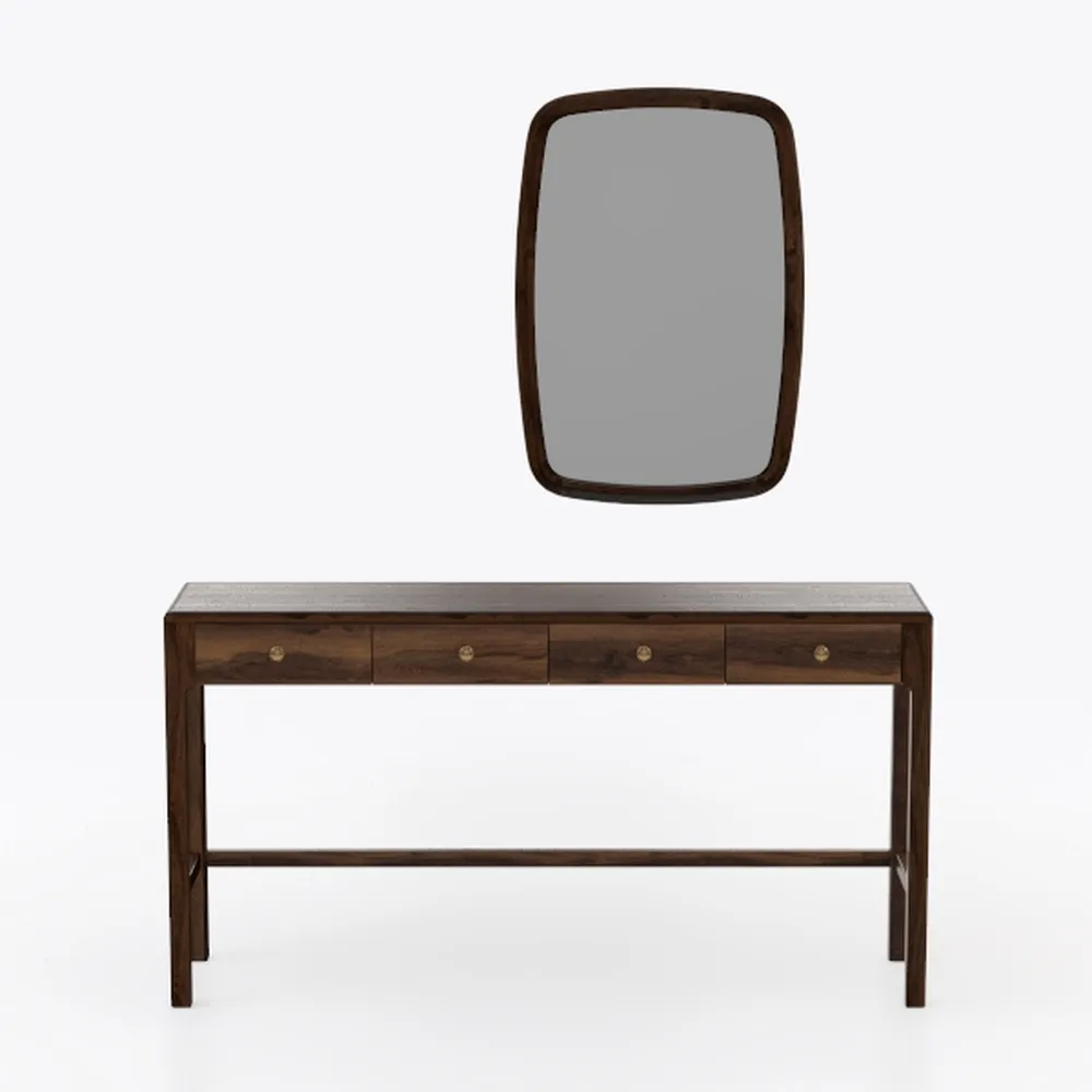 Generico Scrivania per Computer in Legno massello di Rovere - Tavolo da Studio Compatto per Ufficio Domestico, Piccoli Appartamenti, cassettiera Multifunzionale e Tavolo da tè (1000 mm x 500 mm x 750