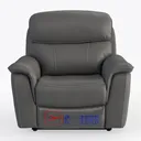Modern Grey Leather Recliner Armchair 3D Model Front View
