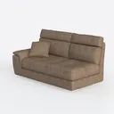 Modern Fabric Left Arm Chaise Lounge Sofa 3D Model Left 45 Degree View