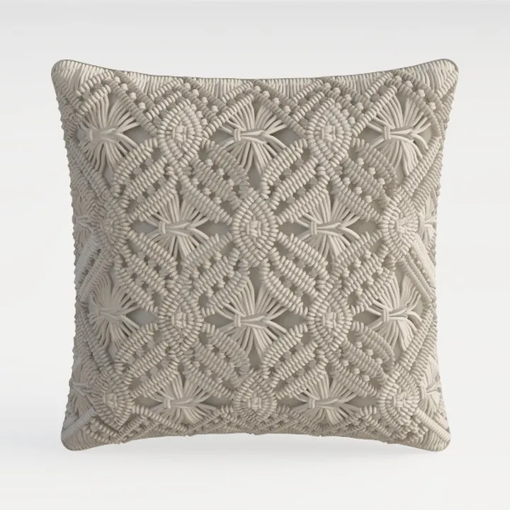 Bohemian Macrame Square Throw Pillow Decorative 3D Model