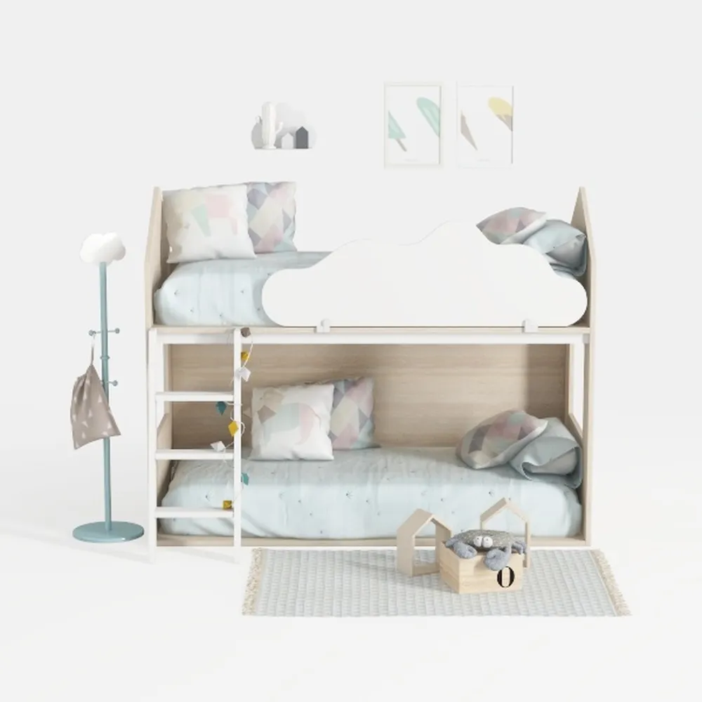 KOMFOTT Twin Size Wood House Bed with 2 Drawers, 