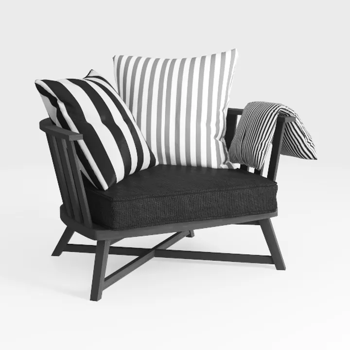 4 Piece Patio Folding Chairs Cup Holder Yard Black