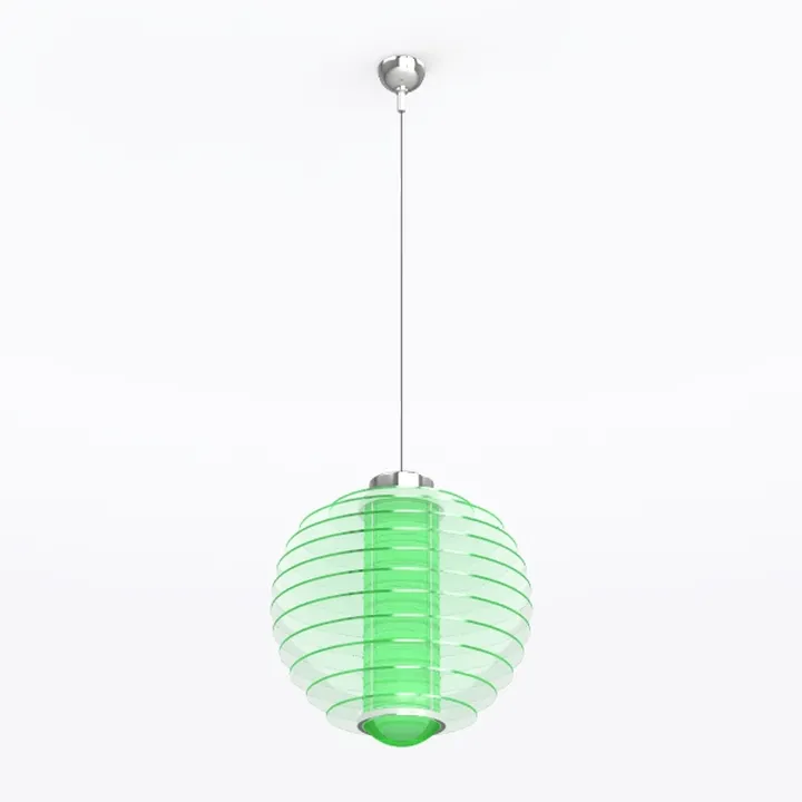KCO Lighting Vintage Green Ribbed Glass Flush
