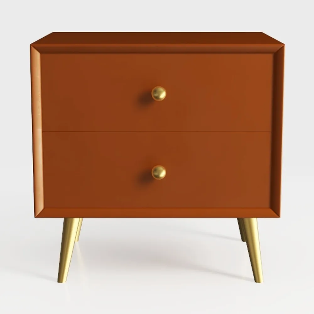 Modern Nightstand with Drawers, Mid-Century Style