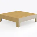 Minimalist Solid Maple Wood Coffee Table 3D Model Right 45 Degree View