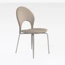 Upholstered Rattan Dining Chairs Set of 6 Right 45 Degree View