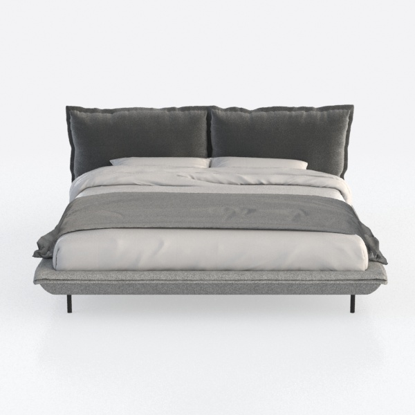 Pemberly Row Modern Fabric Upholstered Full Platfo