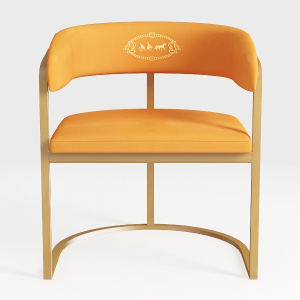 Ogden Orange Leatherette Dining Armchair