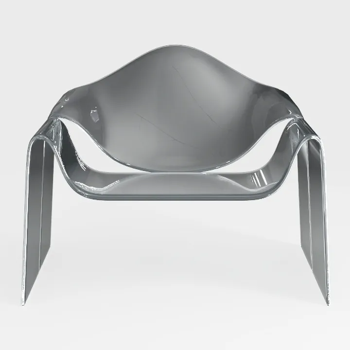 Transparent Black Side Chair Astor Water Ripple De