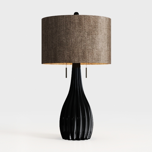 Table Lamps Set of 2 Touch Control Black&Cream