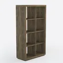 Minimalist Solid Wood Open Bookshelf Storage 3D Model Right 45 Degree View