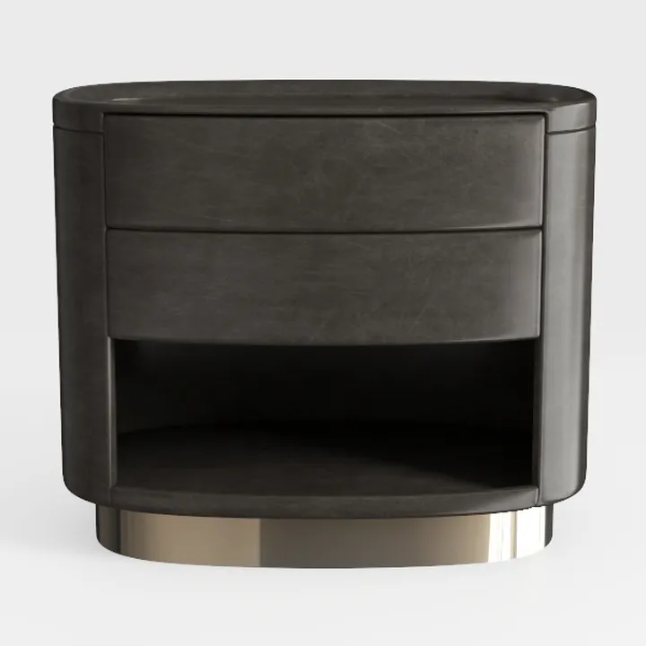 HULALA HOME Wood Nightstand with Charging Station