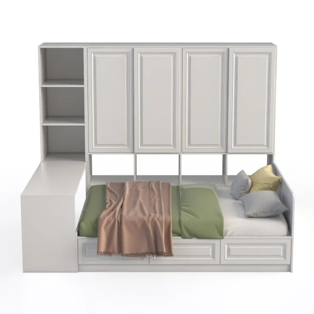 Bestar Versatile Queen Murphy Bed and 2 Closet Org