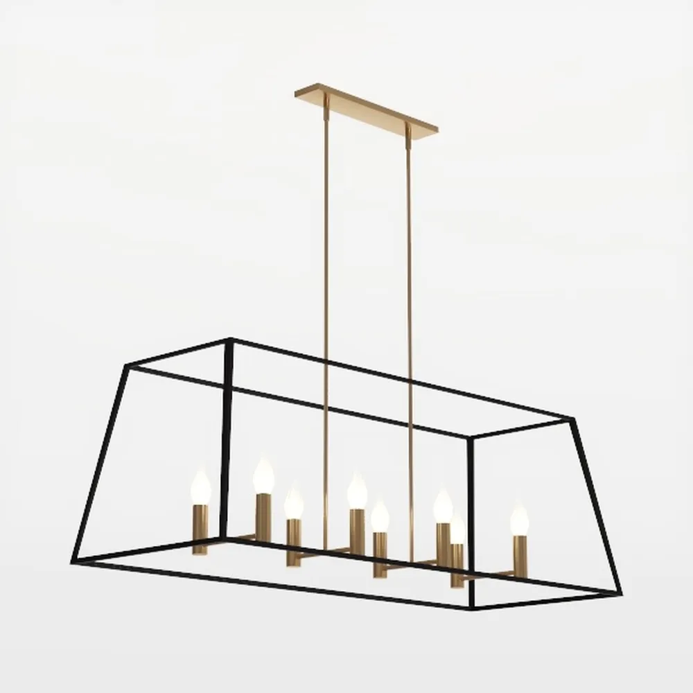 18.1" Black and Gold Chandelier, 4-Light