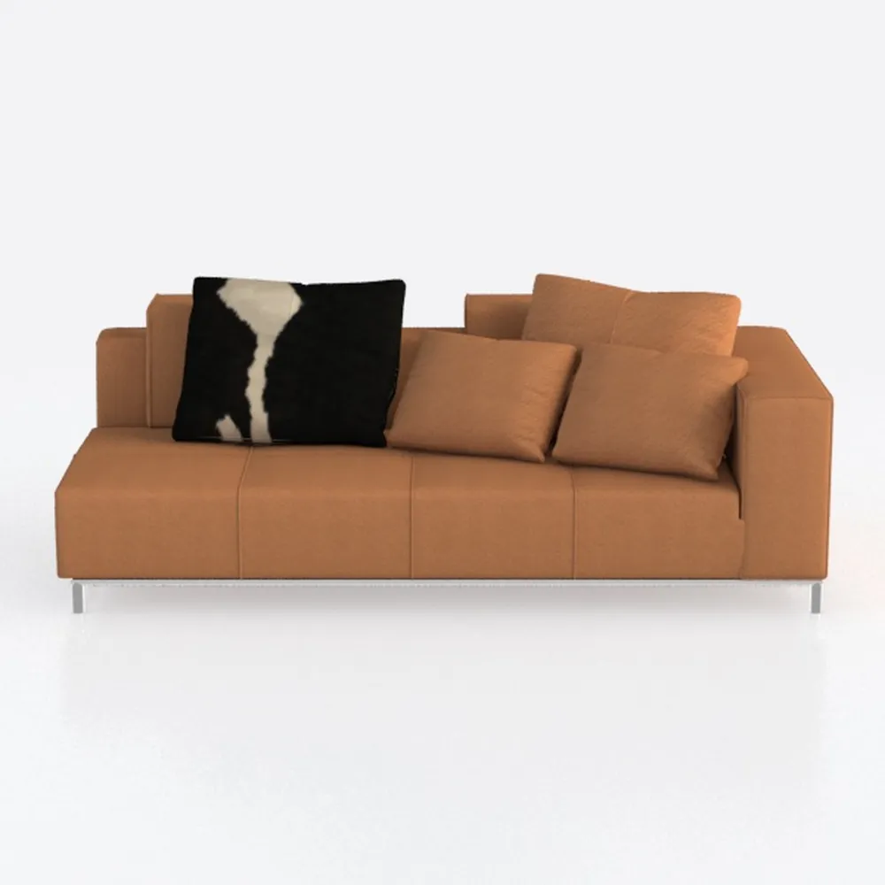 Valencia Jasper 85" Cognac Tan Brown 3 Seater Full