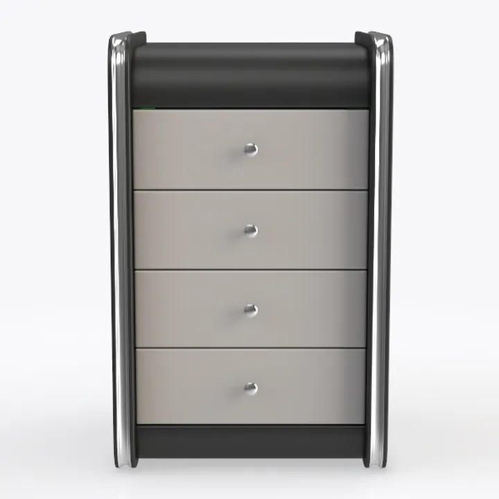 Modern Metal Trim Four Drawer Cabinet 3D Model