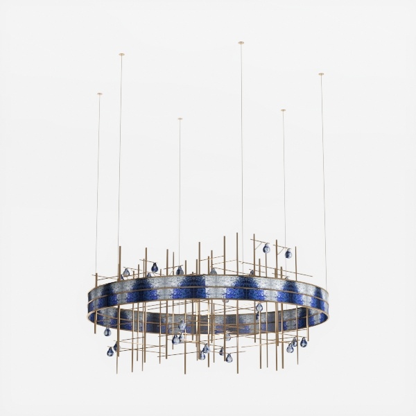 Black Led Modern Crystal Chandelier: 19.7&quot; Round 