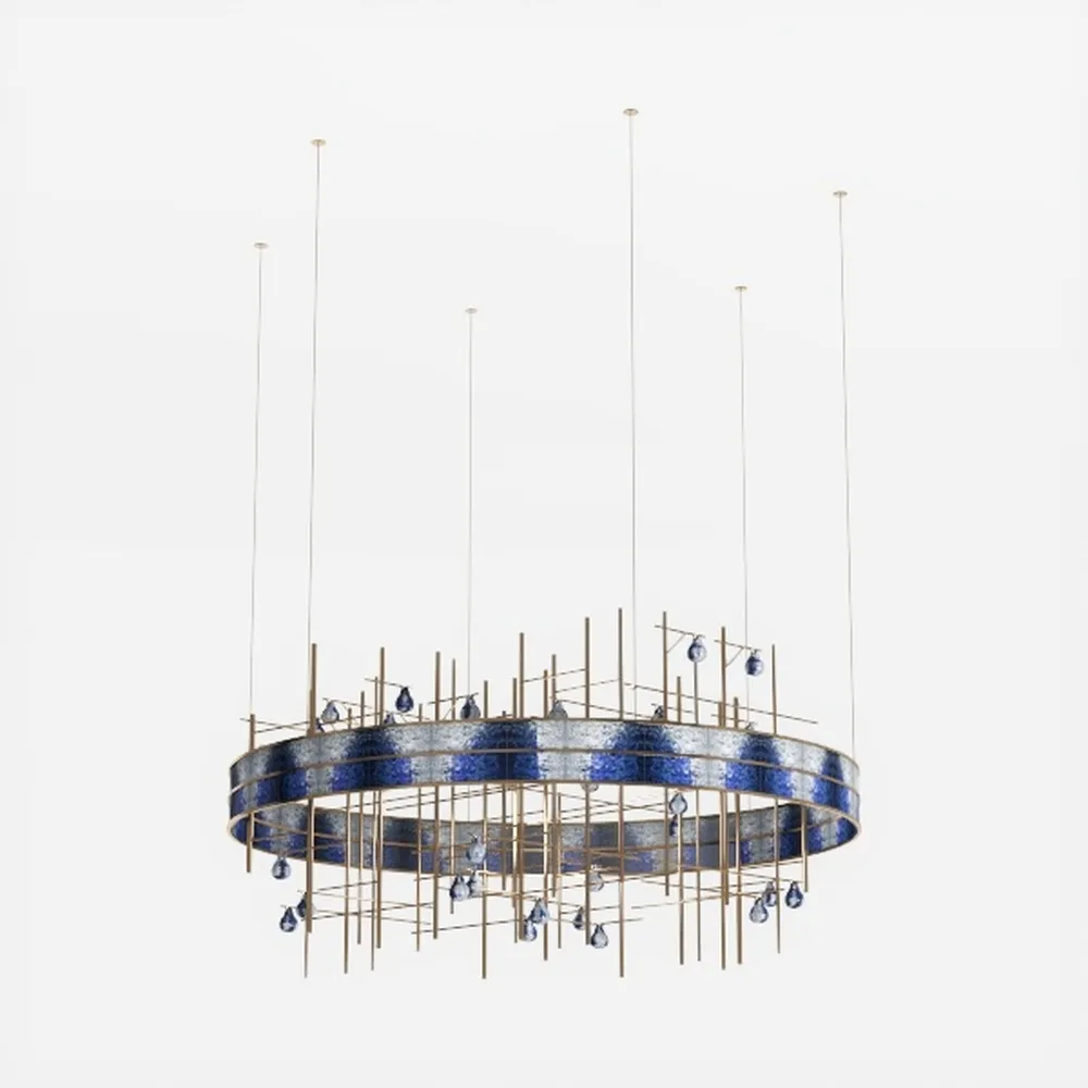 Black Led Modern Crystal Chandelier: 19.7" Round 