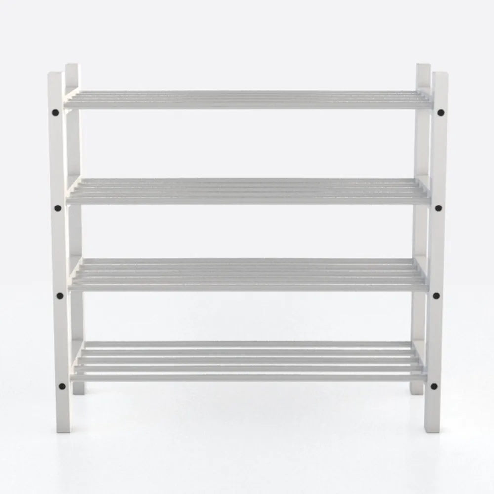 4 Tier Bamboo Shoe Rack for Closet Free Standing