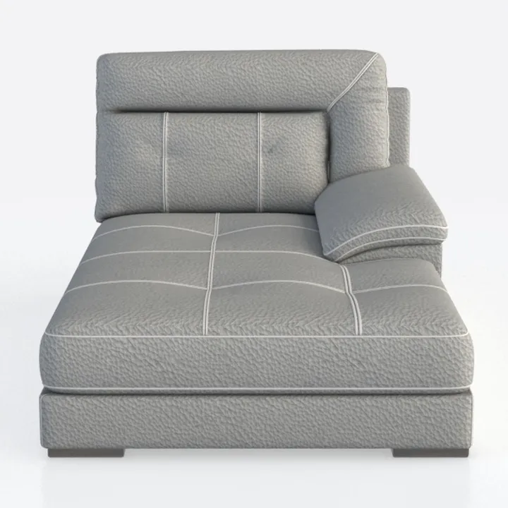 Modern Grey Fabric Chaise Lounge Sofa 3D Model