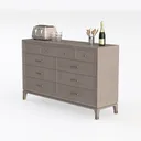 T4TREAM Farmhouse 7 Drawers Dresser for Bedroom, Left 45 Degree View