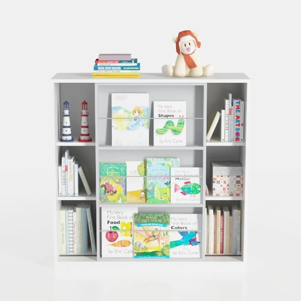 Kids Bookshelf and Toy Storage Organizer with 3