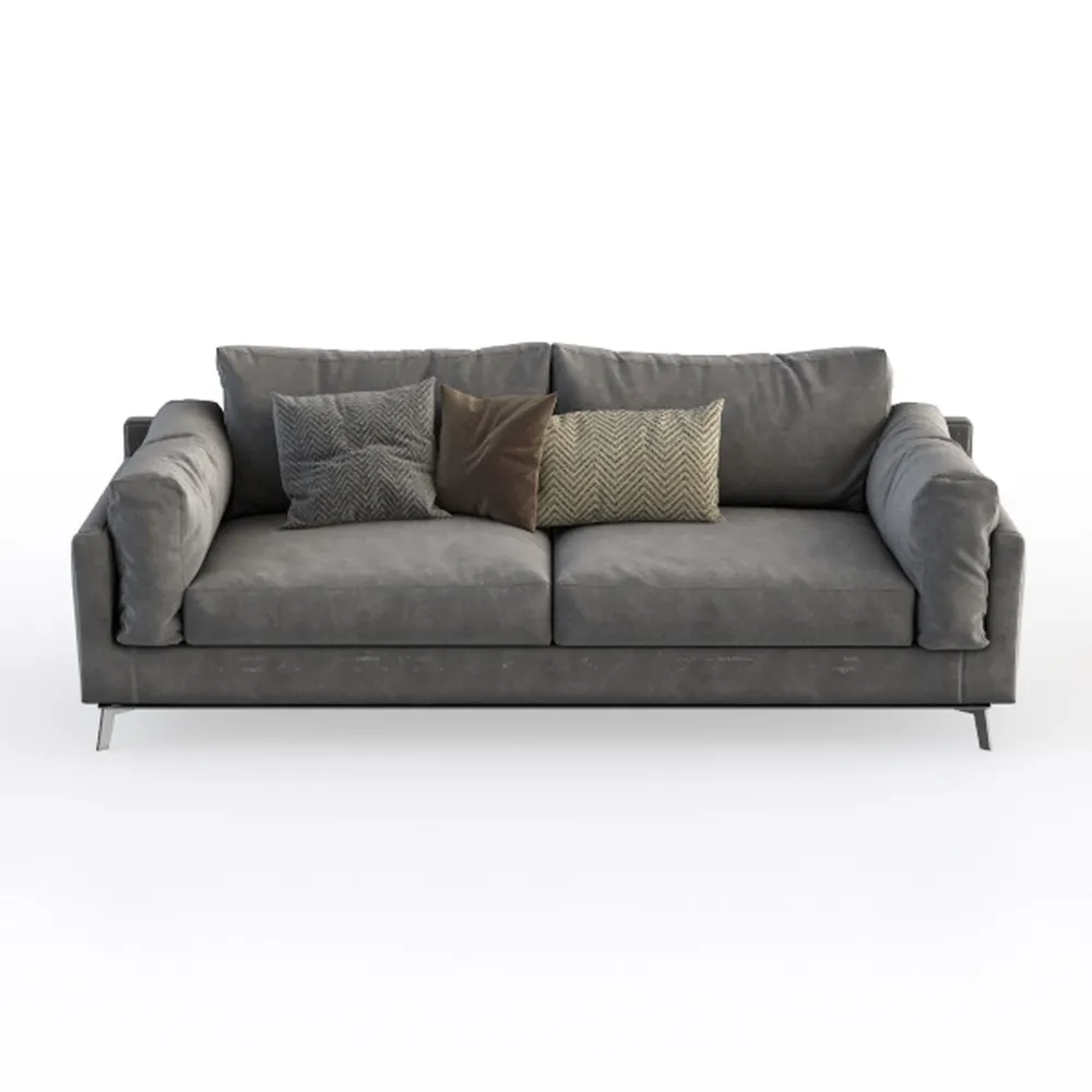 Luckycloud Modern Couch Sofa 3-Seater Upholstered