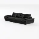 Modern Black Leather Oversized Sofa 3D Model Left 45 Degree View