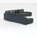 Minimalist Dark Fabric Large Sectional Sofa 3D Model Right 45 Degree View