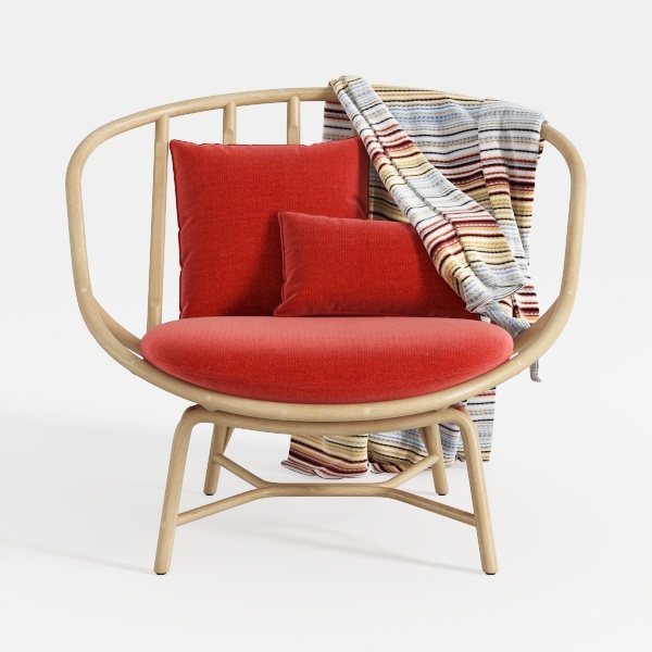 Orange Upholstered Lounge Chair Arm Chair Single