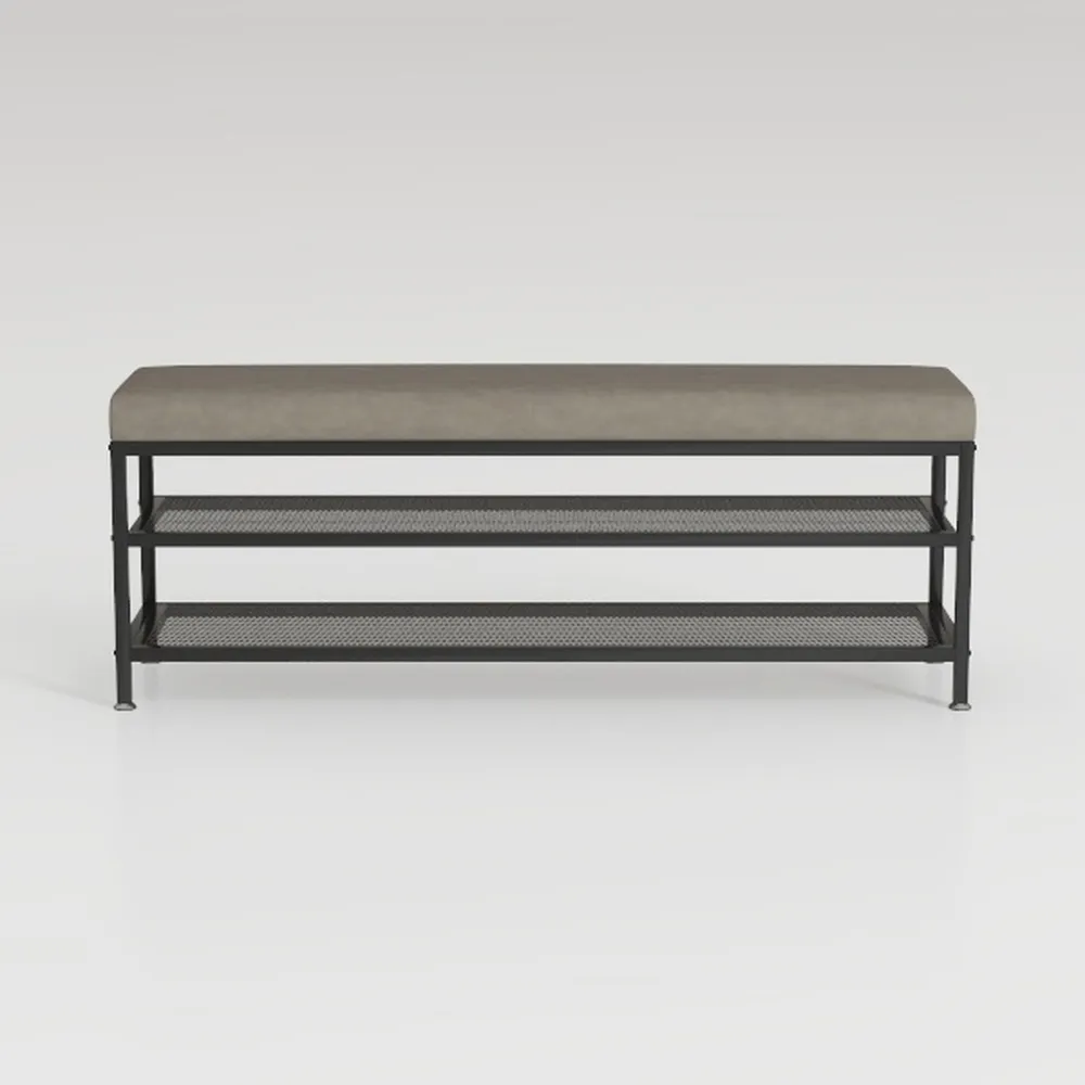 Shoe Rack Bench,2 Tier Wooden Entryway Bench with