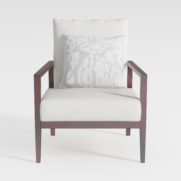 Mid-Century Modern Accent Chair, Upholstered Arm