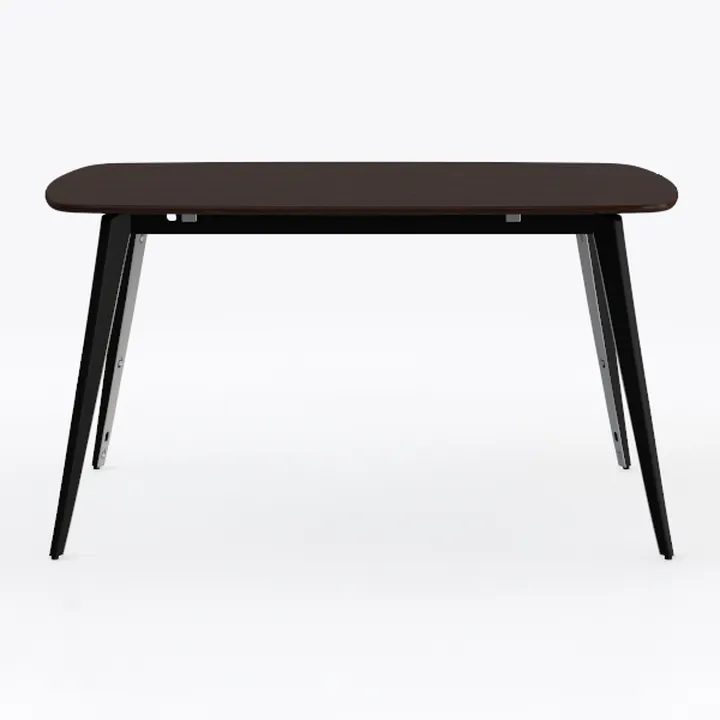 Modern Walnut Top Black Metal Legs Desk 3D Model