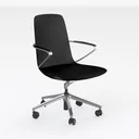 Furniliving Home Office Desk Chair, Modern PU Right 45 Degree View