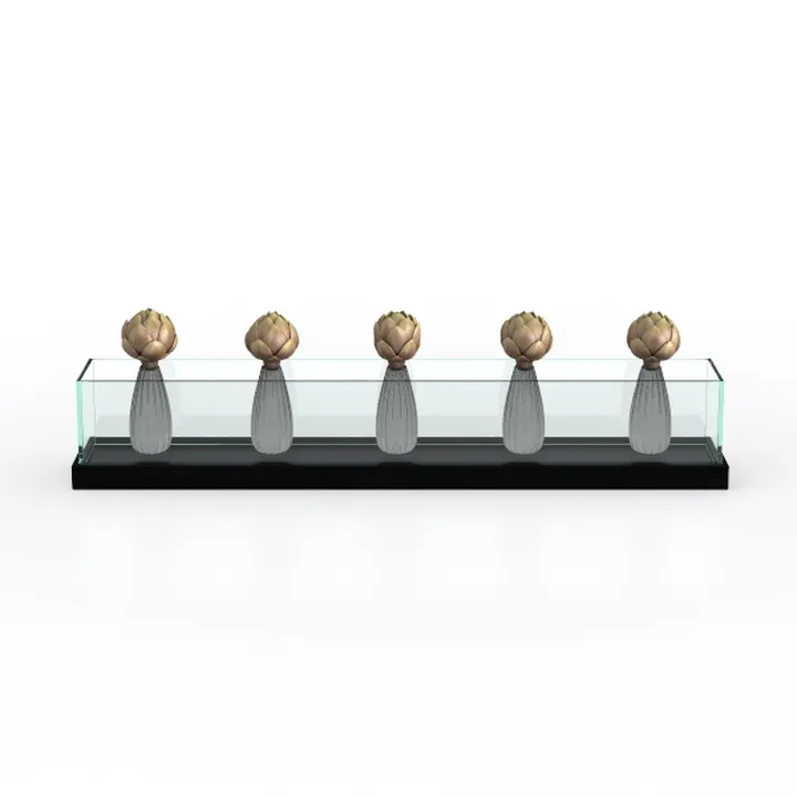 Modern Glass Metal Decorative Display Tray 3D Model