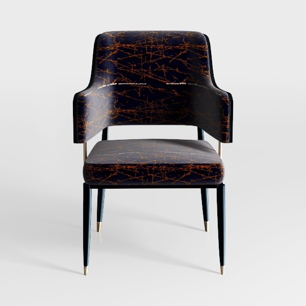 Black and Gold Velvet Metal Frame Dining Chair