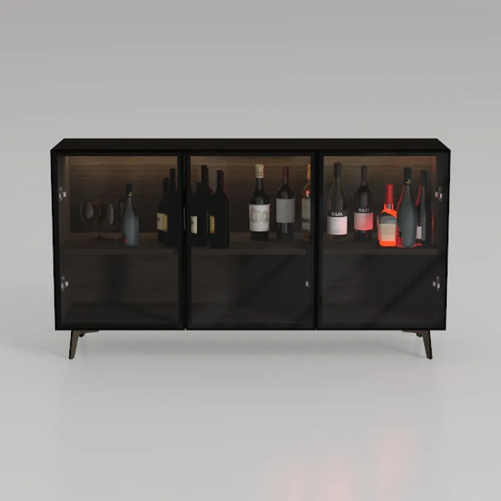 Modern Buffet Cabinet with LED Lights, 32"