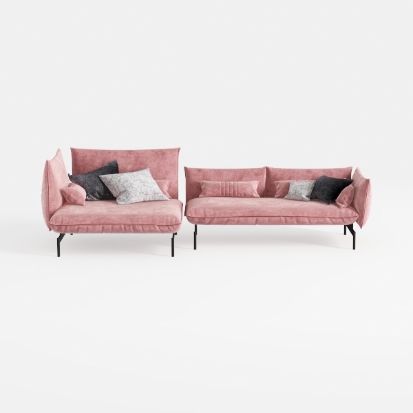 Container Furniture Direct Regal 75.6&quot; Velvet Conv