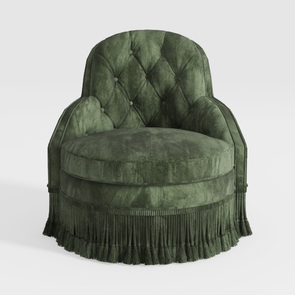 Modern Upholstered 360°Swivel Accent Chair Barrel