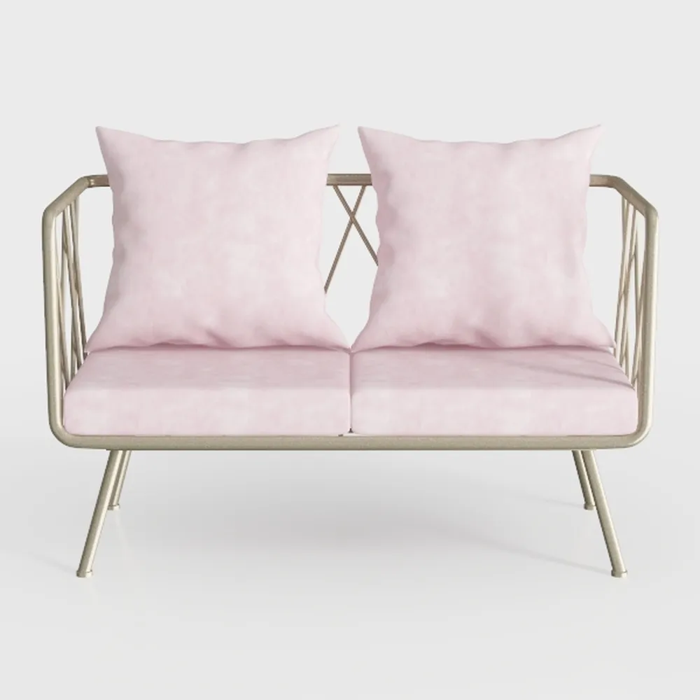 VINGLI 56" Modern Velvet Loveseat,Small Pink Sofa 