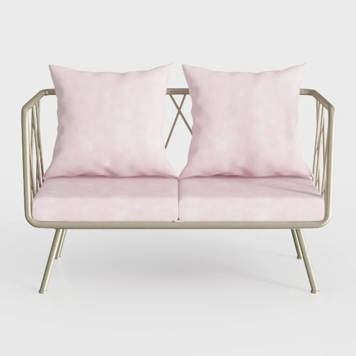 VINGLI 56" Modern Velvet Loveseat,Small Pink Sofa 