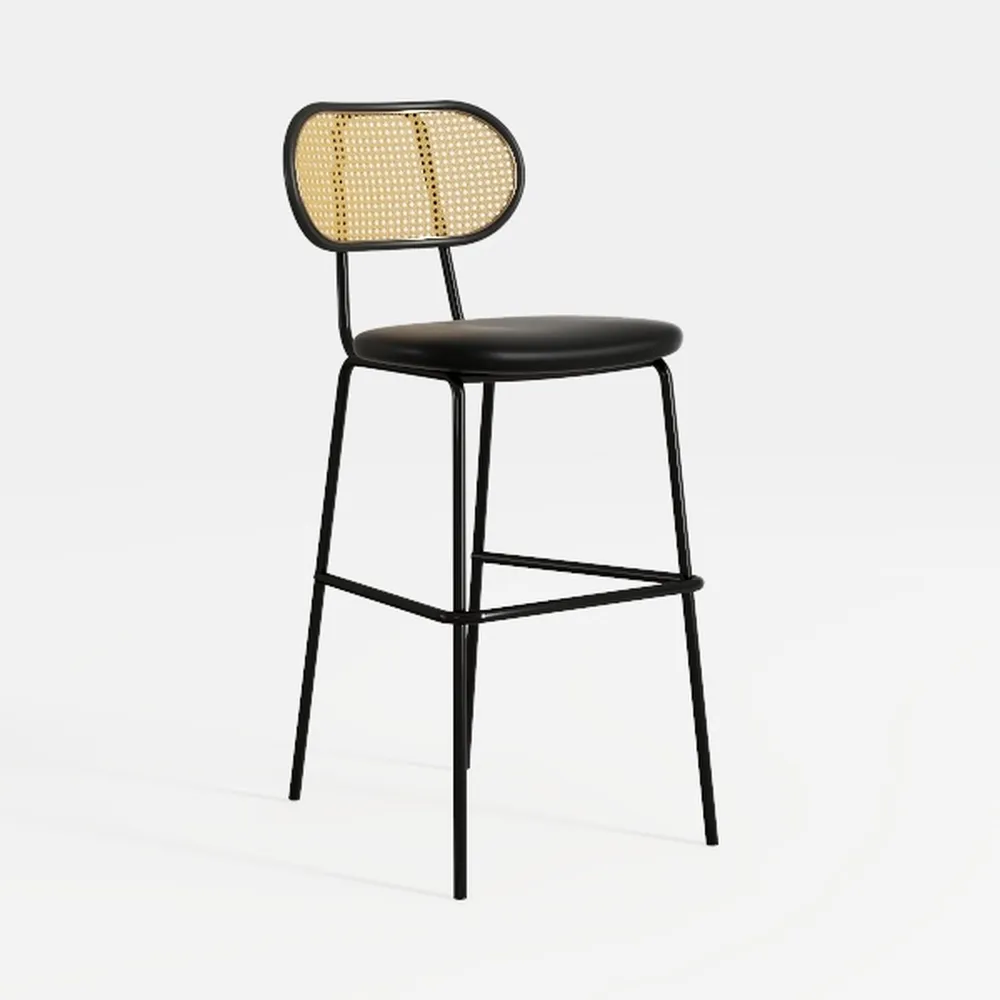 Black Bar Stools Set of 3, Swivel Counter Stools