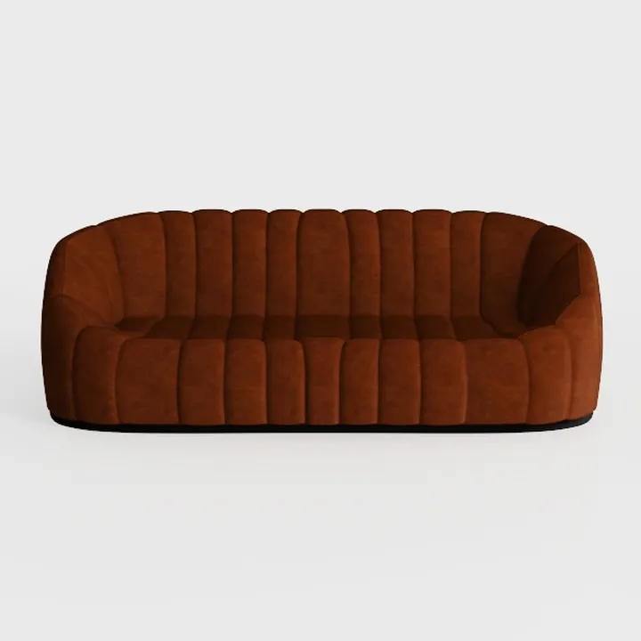 HULALA HOME 83" Genuine Leather Sofa with