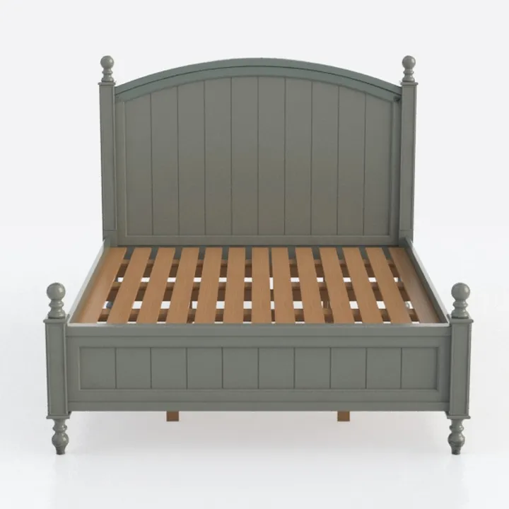 Minimalist Solid Wood Four Poster Bed Frame 3D Model