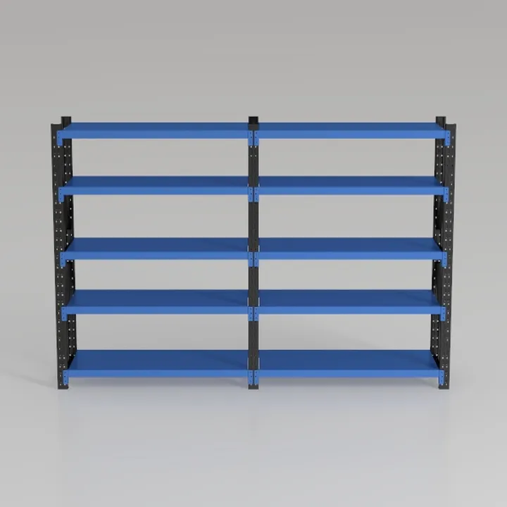 Industrial Metal Blue Double Wide Storage Shelving Rack 3D Model