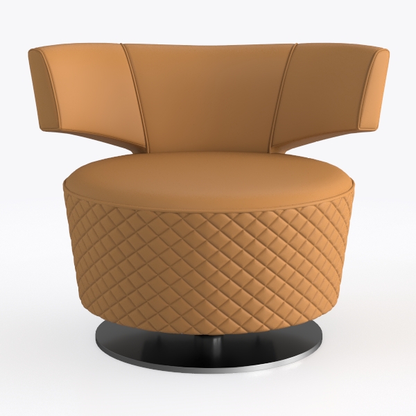 Tov Furniture Jordan Cognac Velvet Swivel Chair