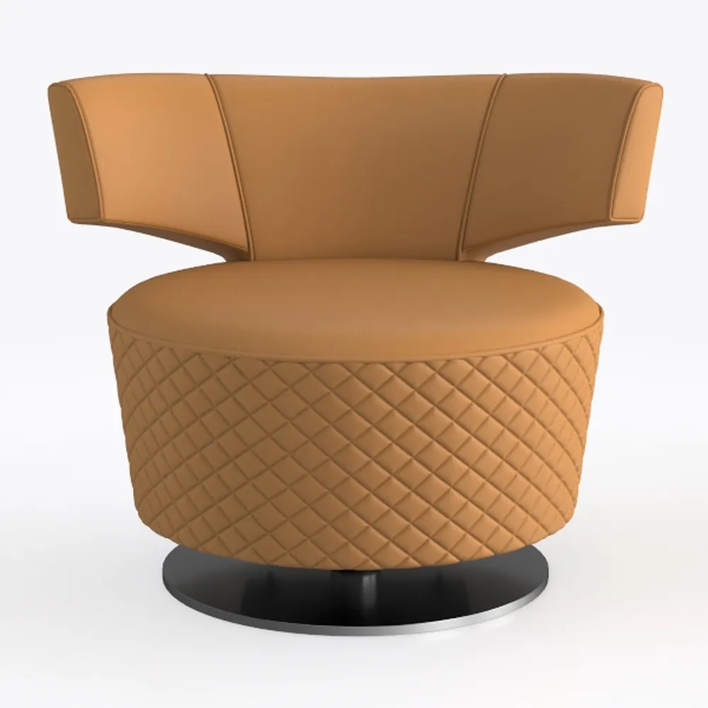 Tov Furniture Jordan Cognac Velvet Swivel Chair