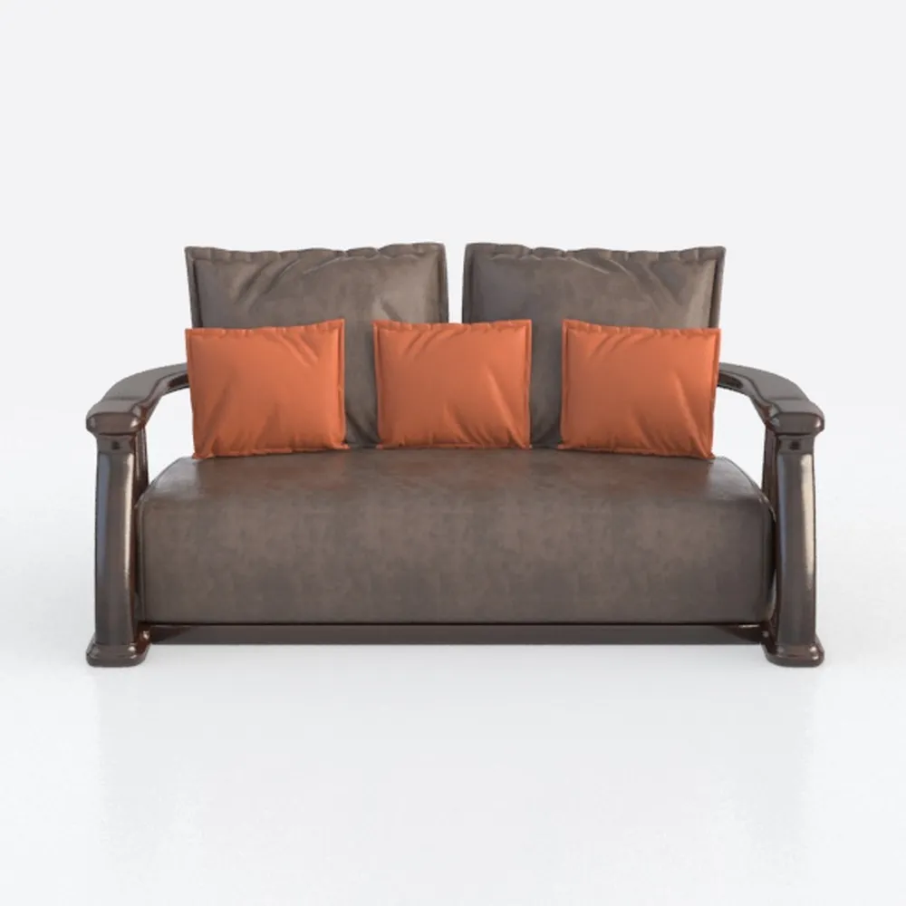 DESIGNER97 66" Chesterfield Faux Leather Sofa, Hig