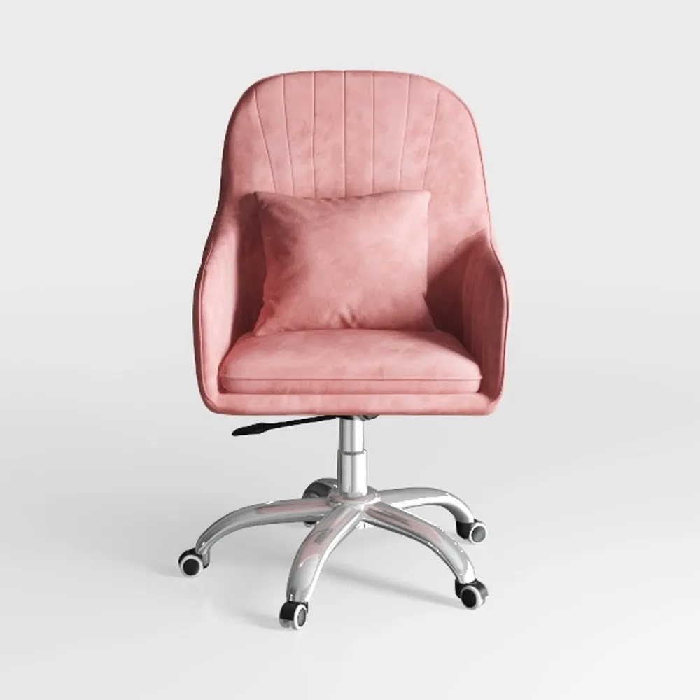 Yaheetech Pink Desk Chair Vanity Chair Comfy